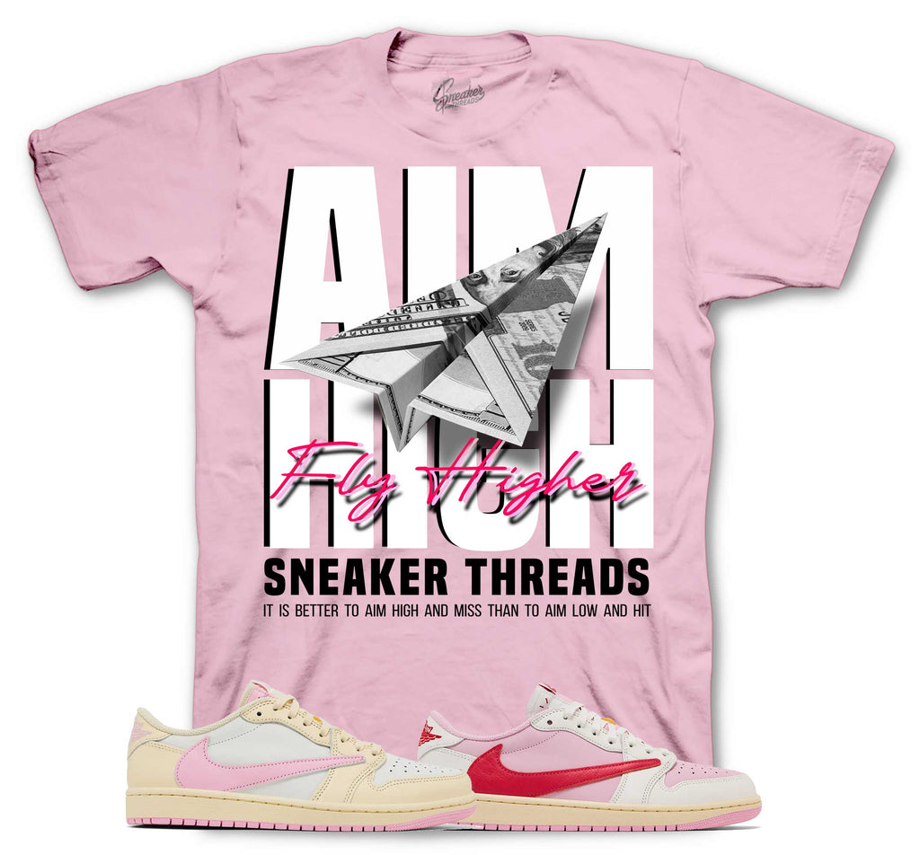 Retro 1 Travis Scott Shy Pink Aim High Shirt