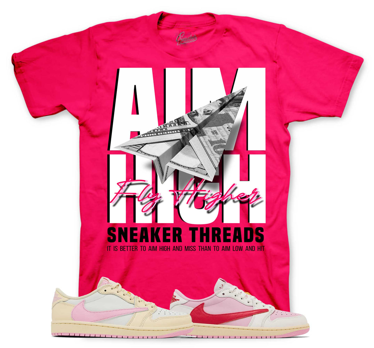 Retro 1 Travis Scott Tropical Pink Aim High Shirt