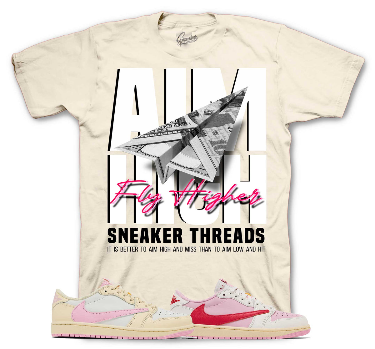 Retro 1 Travis Scott Tropical Pink Aim High Shirt