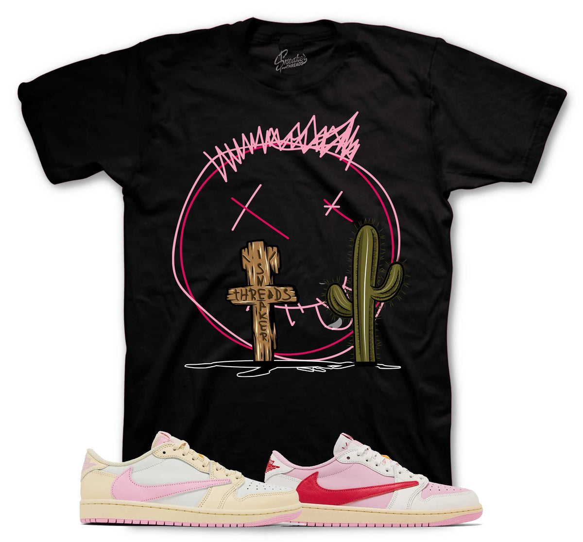 Retro 1 Travis Scott Shy Pink ST Cactus Shirt