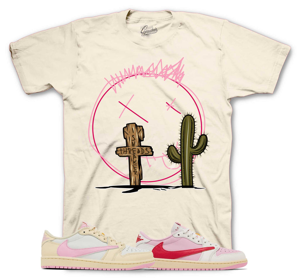 Retro 1 Travis Scott Shy Pink ST Cactus Shirt