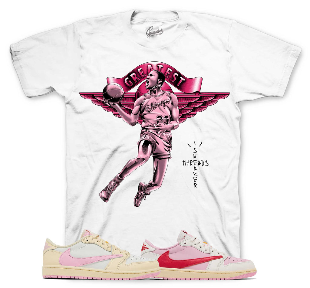 Retro 1 Travis Scott Shy Pink Greatest Shirt