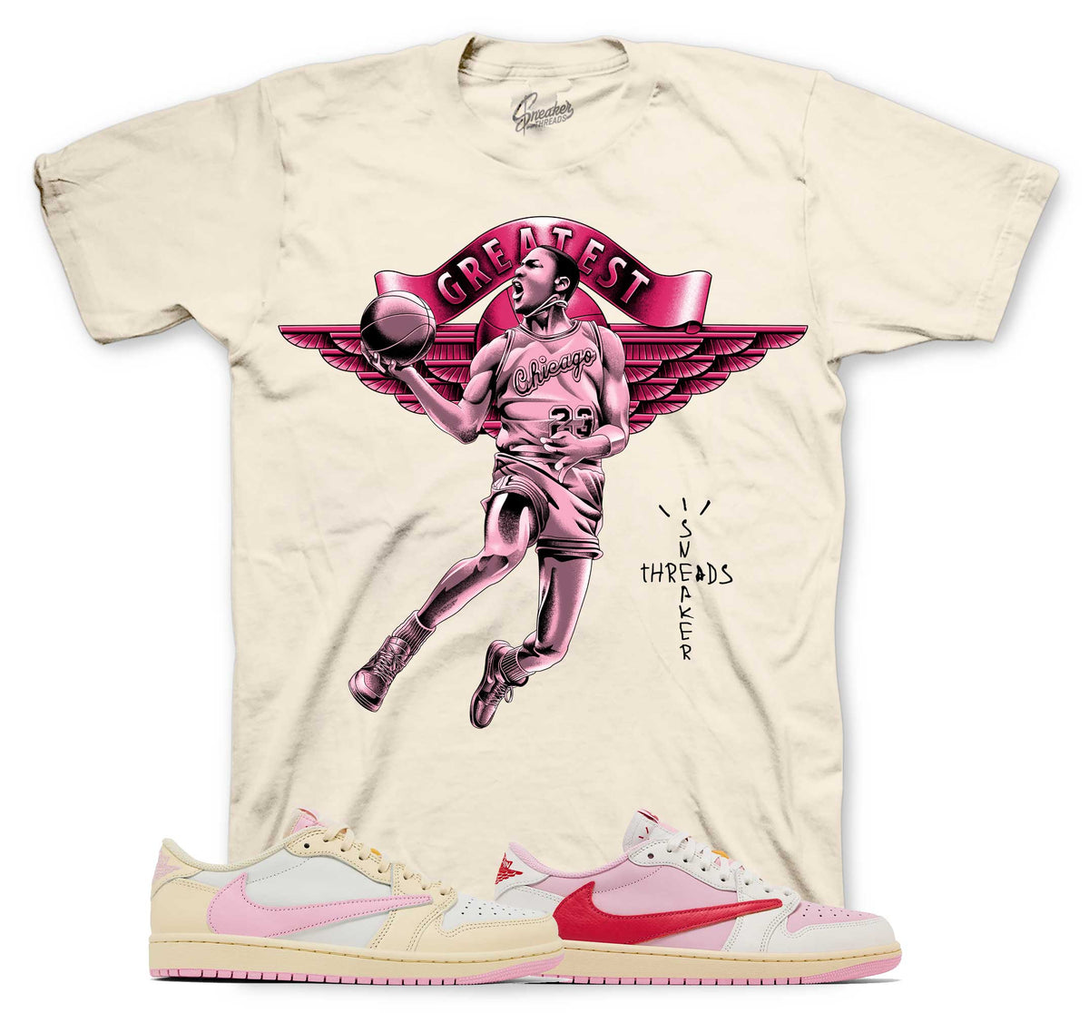 Retro 1 Travis Scott Shy Pink Greatest Shirt