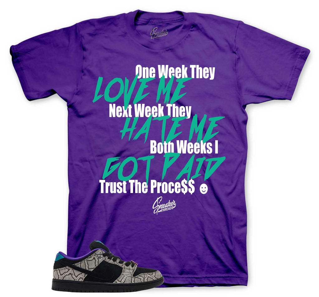 Dunk SB Low Copperhead Trust The Process Shirt