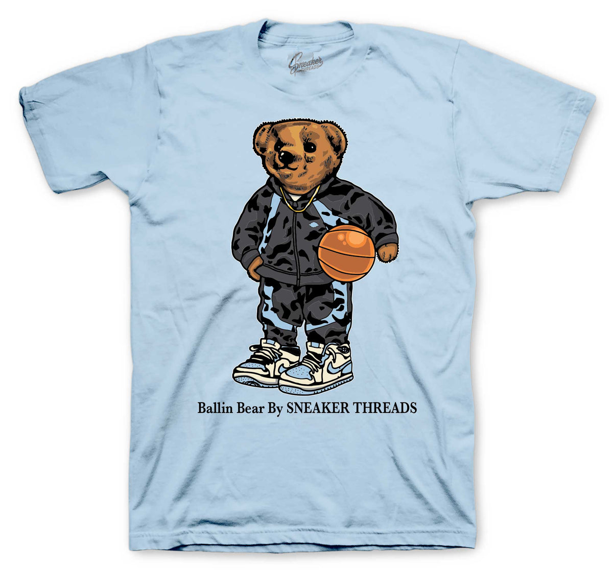 Retro 1 Psychic Blue Ballin bear Shirt