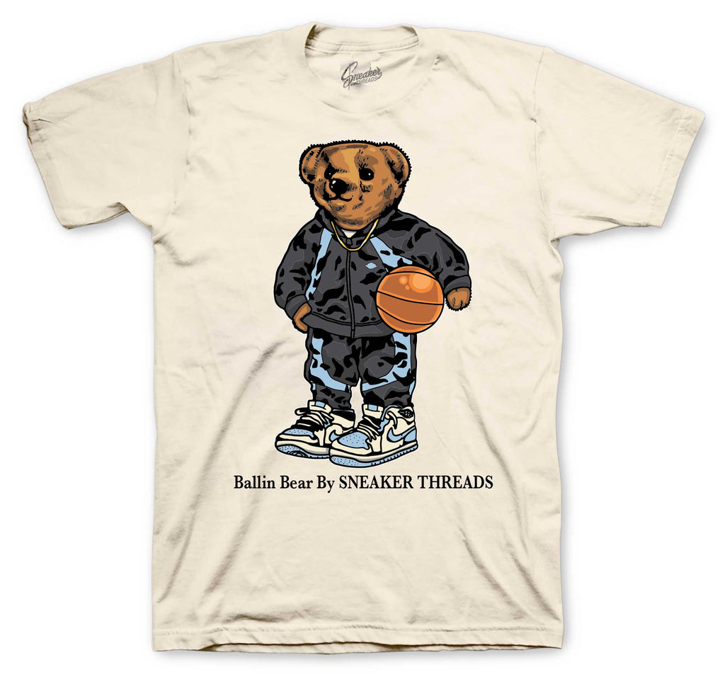 Retro 1 Psychic Blue Ballin bear Shirt
