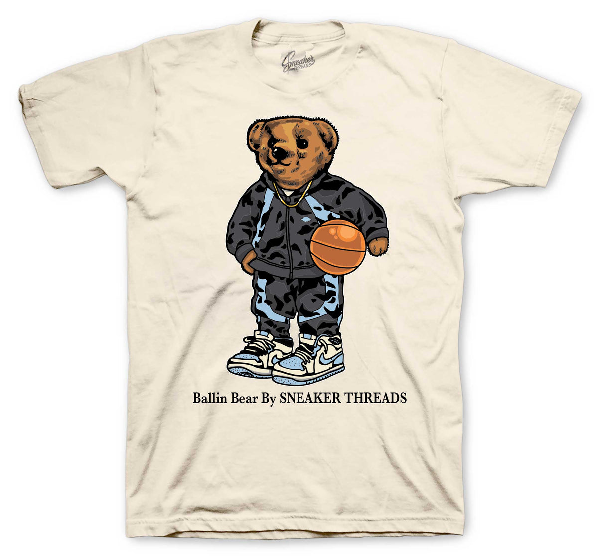 Retro 1 Psychic Blue Ballin bear Shirt
