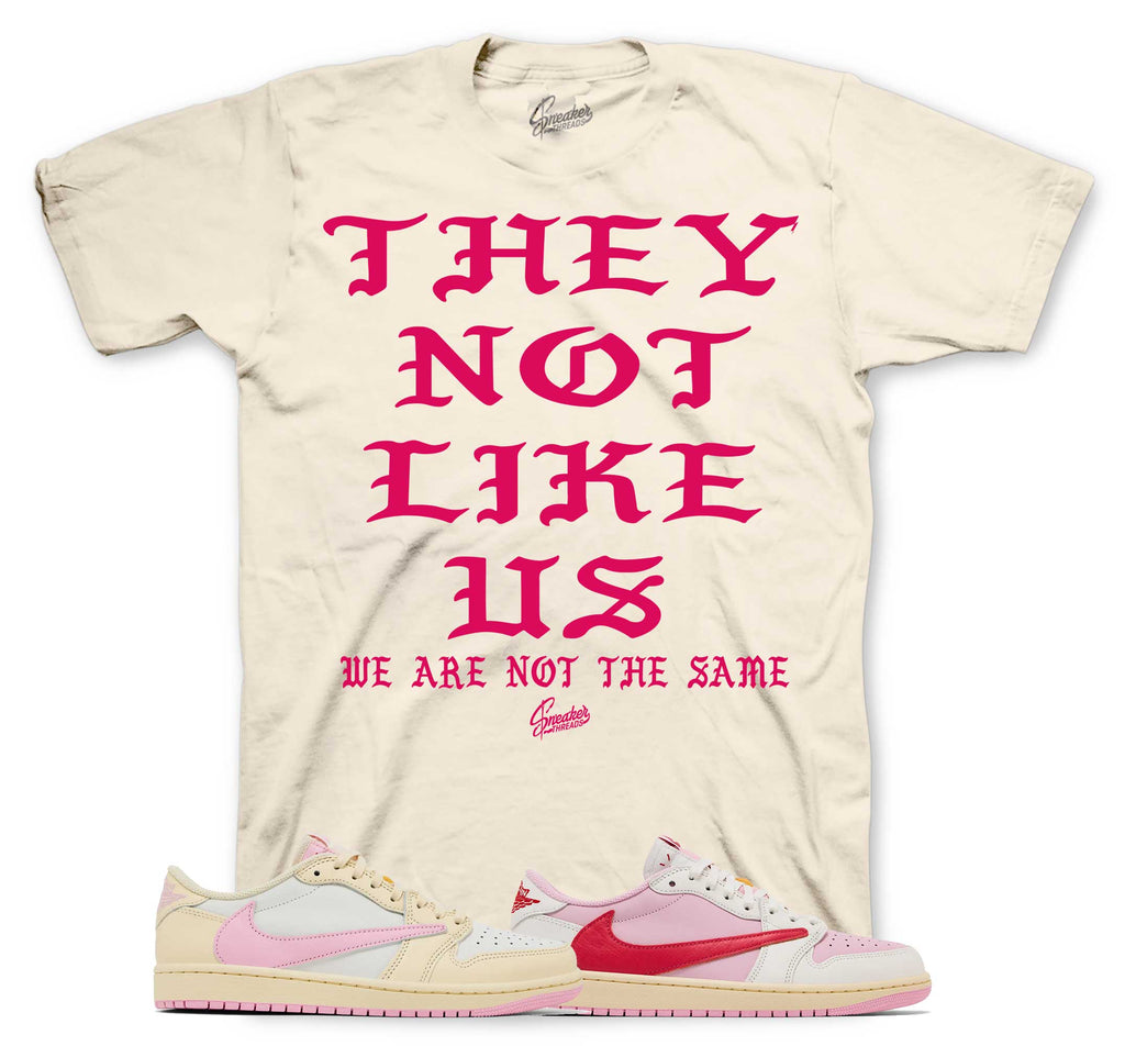 Retro 1 Travis Scott Tropical Pink Not Like Us Shirt