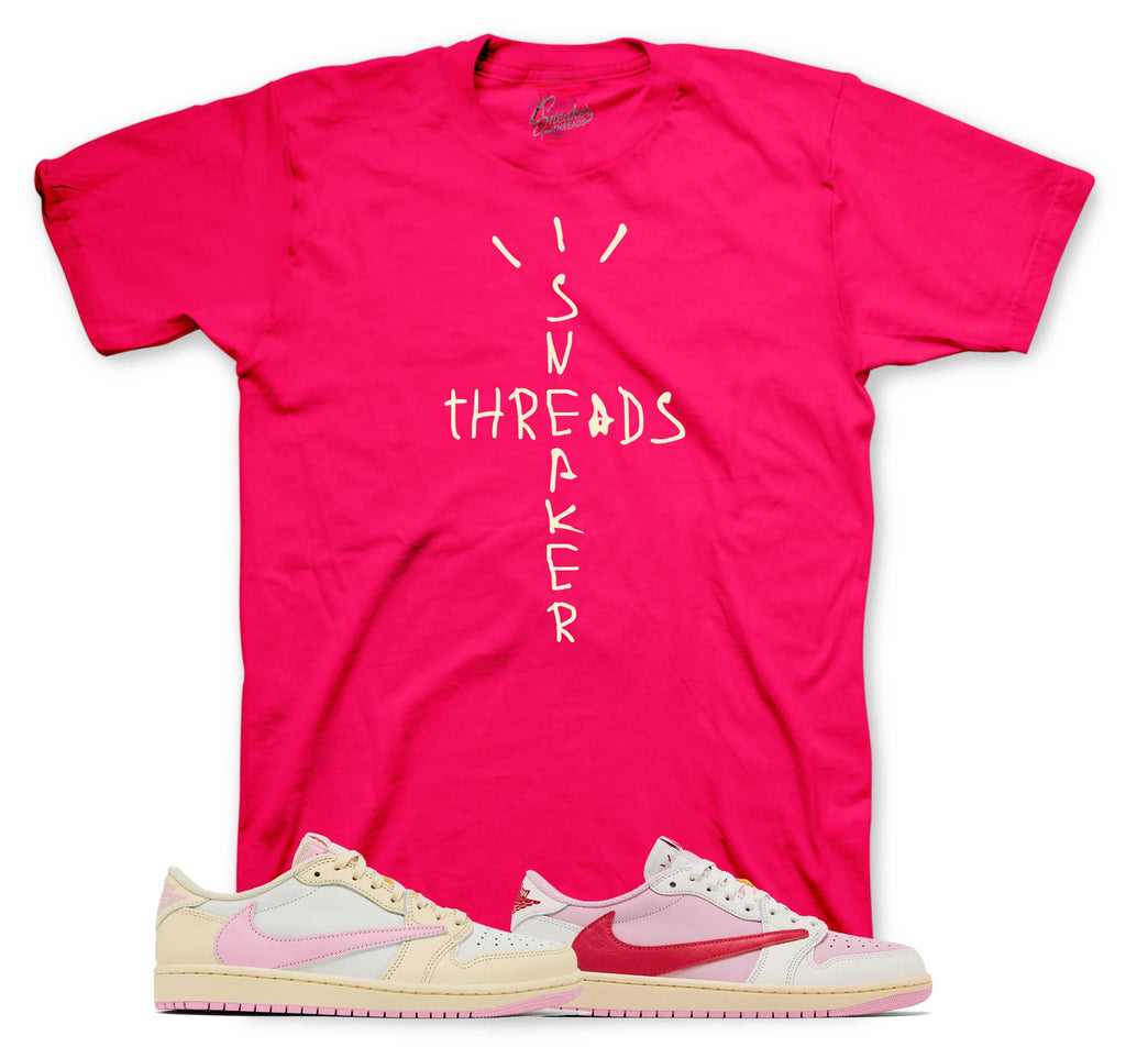 Retro 1 Travis Scott Tropical Pink Scribble Shirt