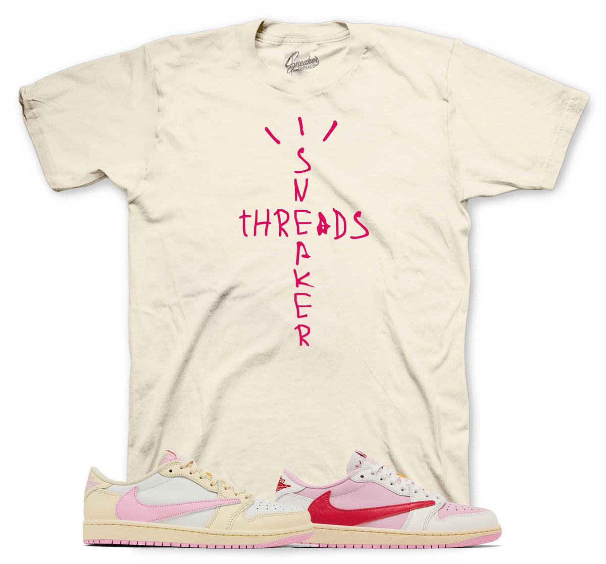 Retro 1 Travis Scott Tropical Pink Scribble Shirt