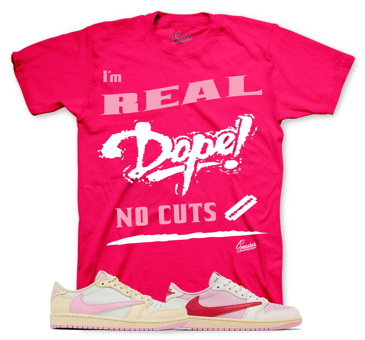 Retro 1 Travis Scott Tropical Pink No Cuts Shirt