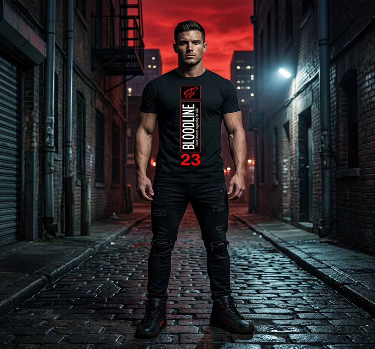 Retro 12 Bloodline Heel Tab Shirt