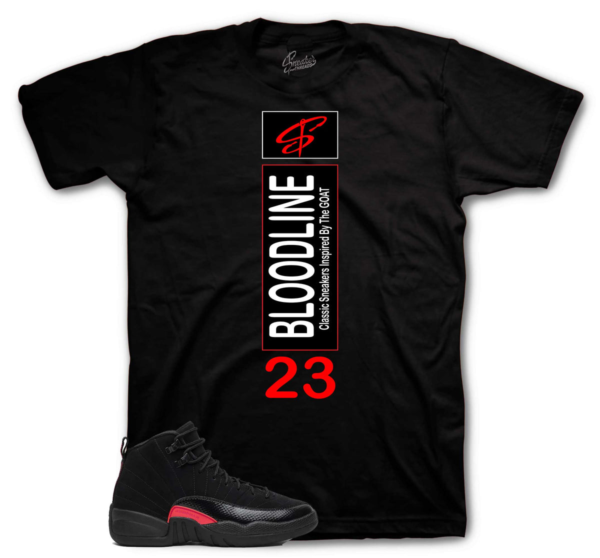 Retro 12 Bloodline Heel Tab Shirt