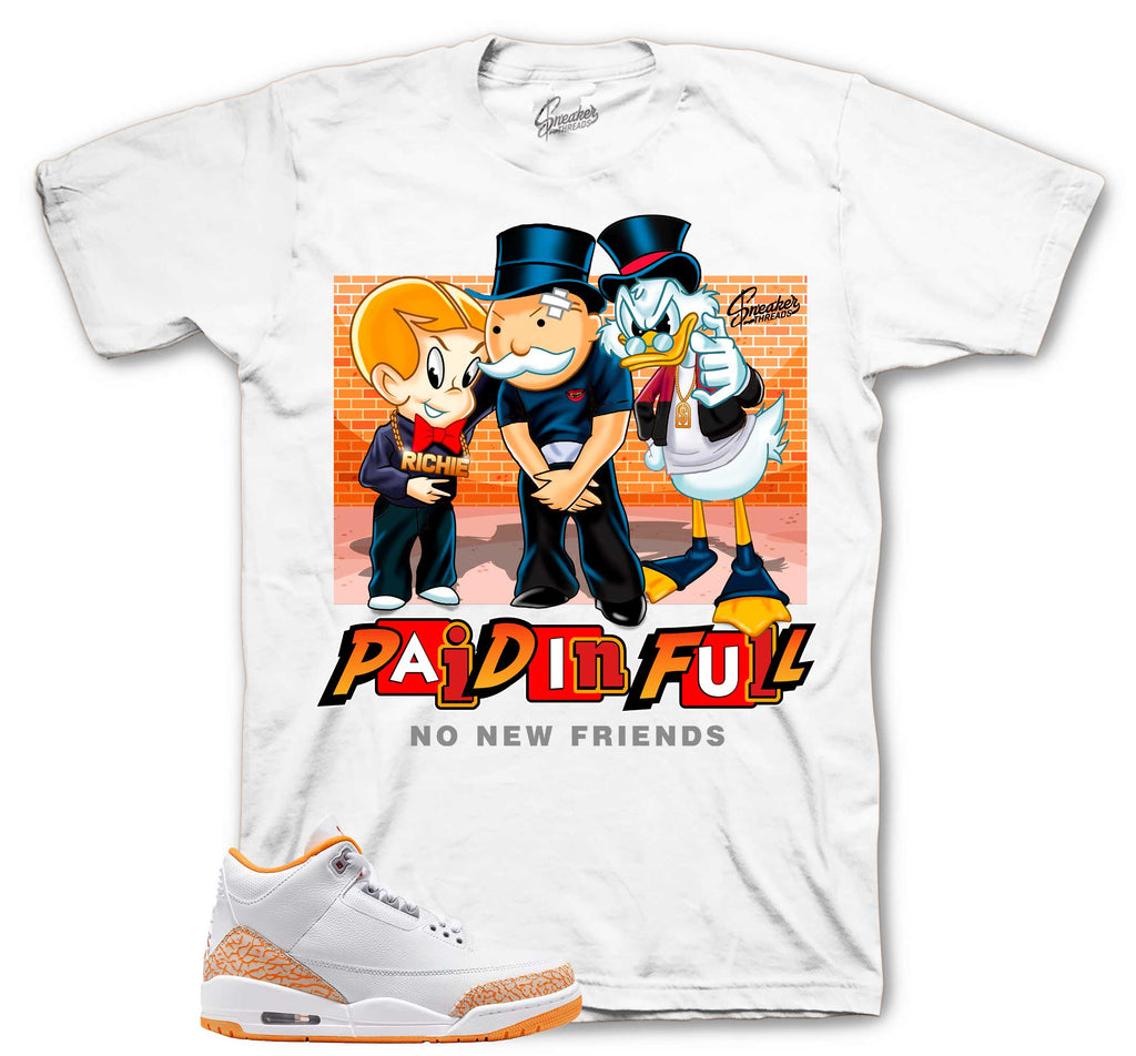 Retro 3 Orange Citrus No New Friends Shirt