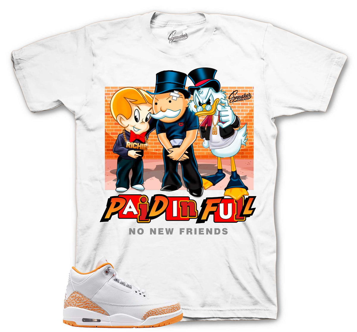 Retro 3 Orange Citrus No New Friends Shirt