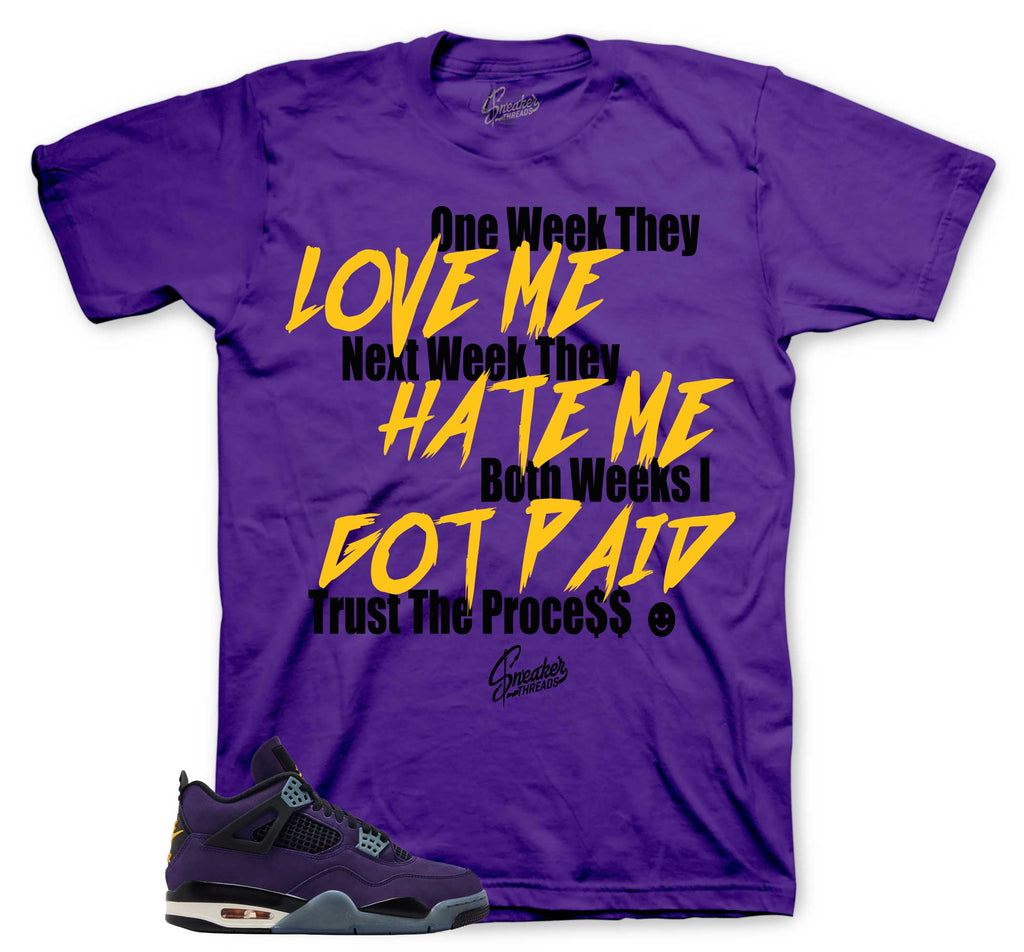 Retro 4 Imperial Purple Trust The Process Shirt