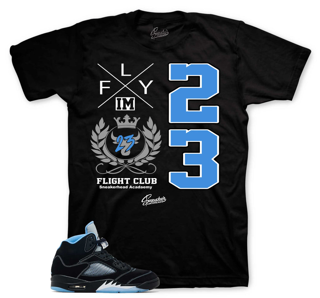 Retro 5 Black Carolina Flight Crest Shirt