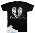 Retro 5 White Metallic Fake Love Shirt