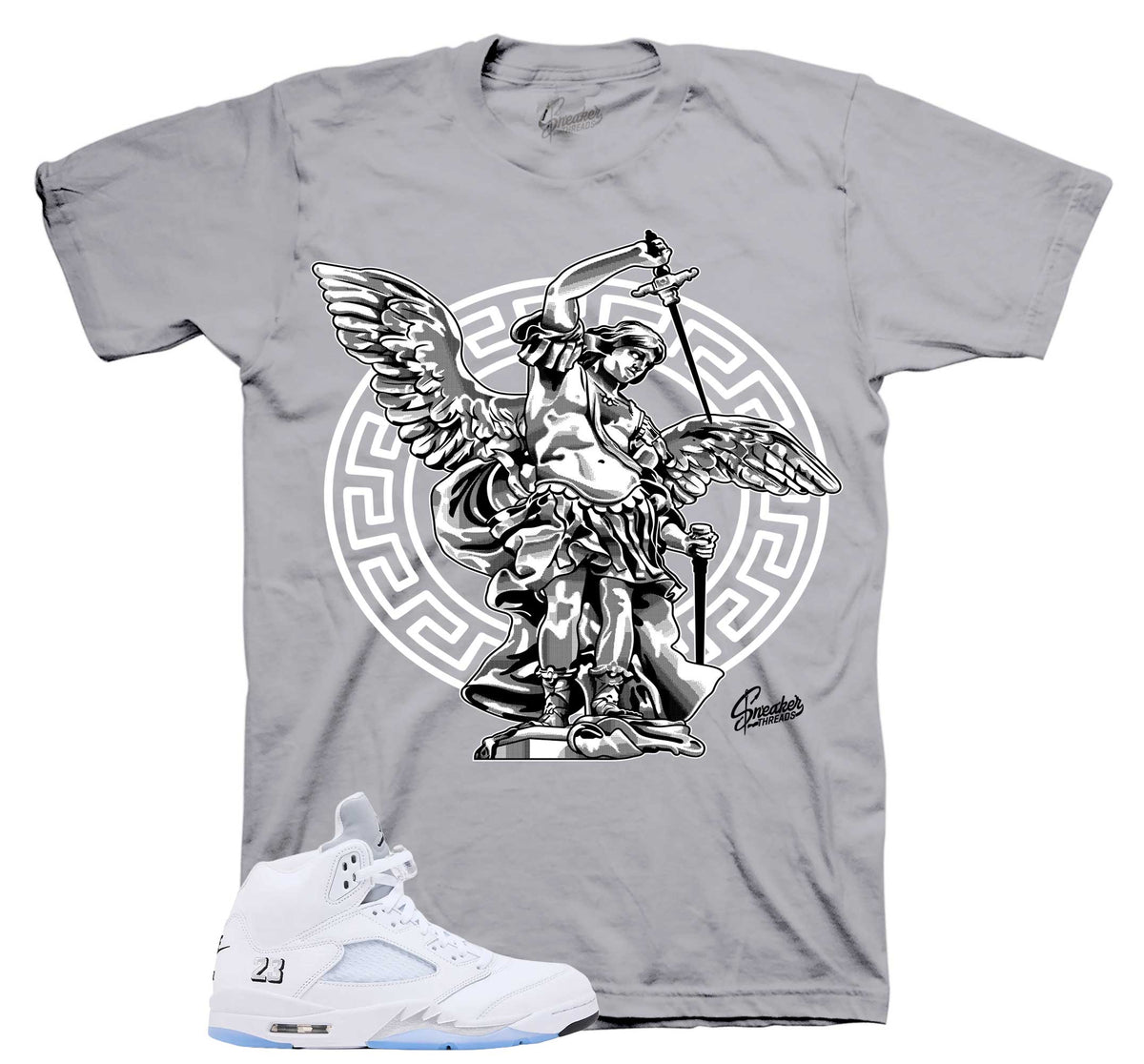 Retro 5 White Metallic Archangel Shirt