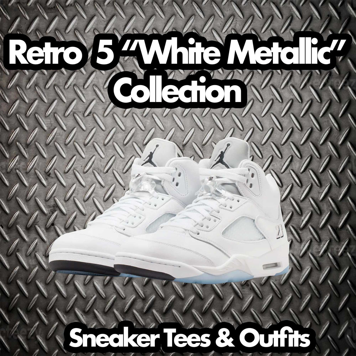 Retro 5 White Metallic Not Like Us Shirt