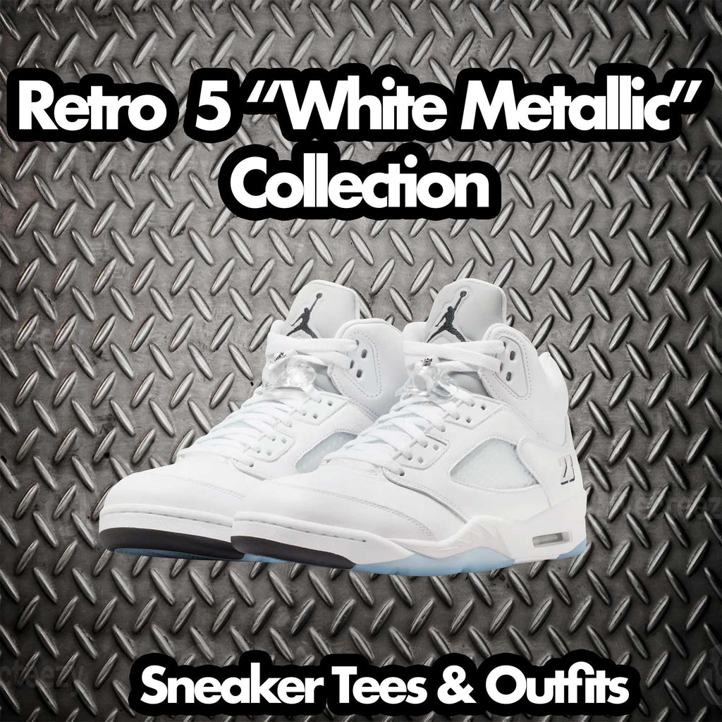 Retro 5 White Metallic Mindset Shirt