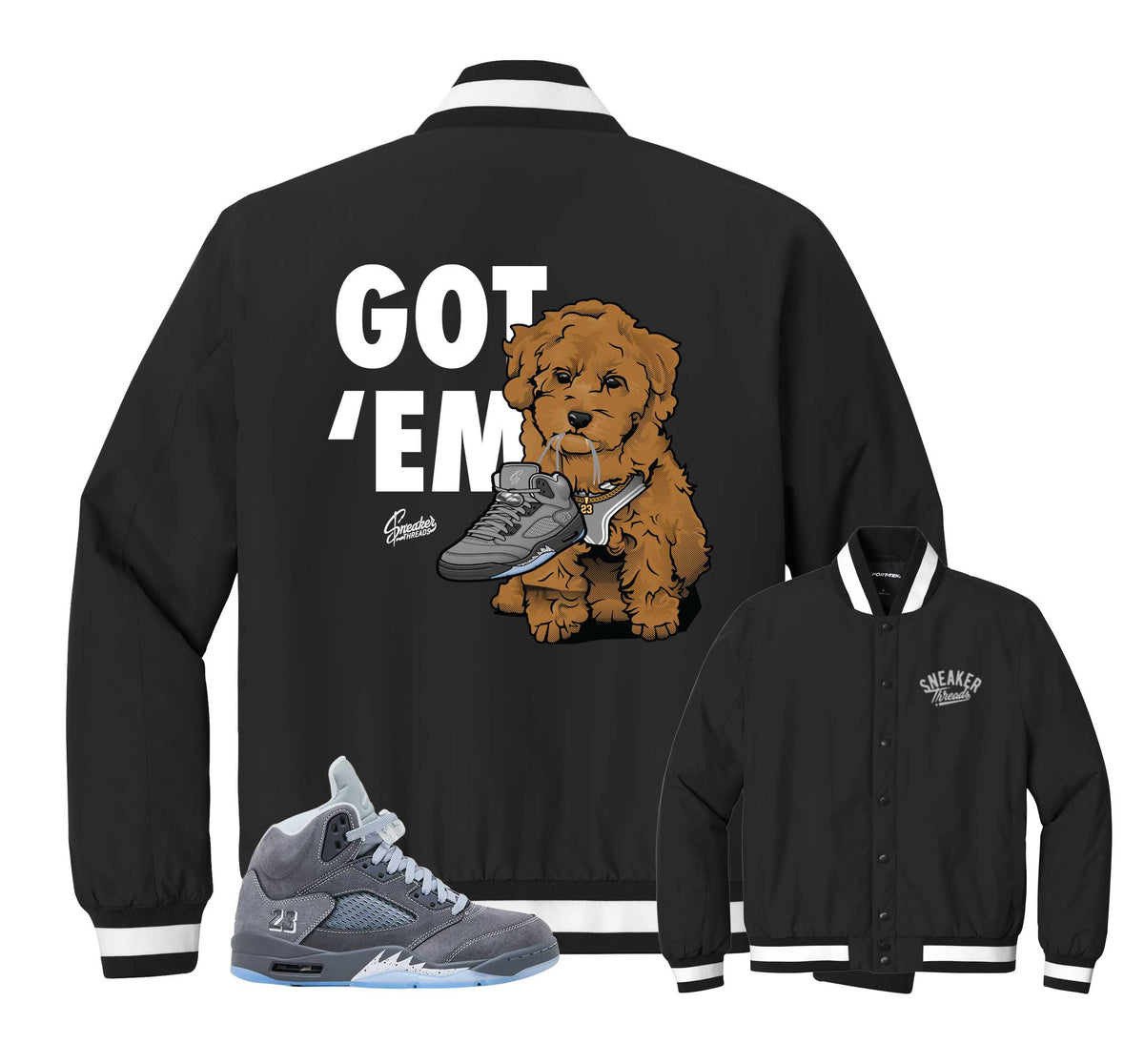 Retro 5 Wolf Grey Got Em Insulated Jacket