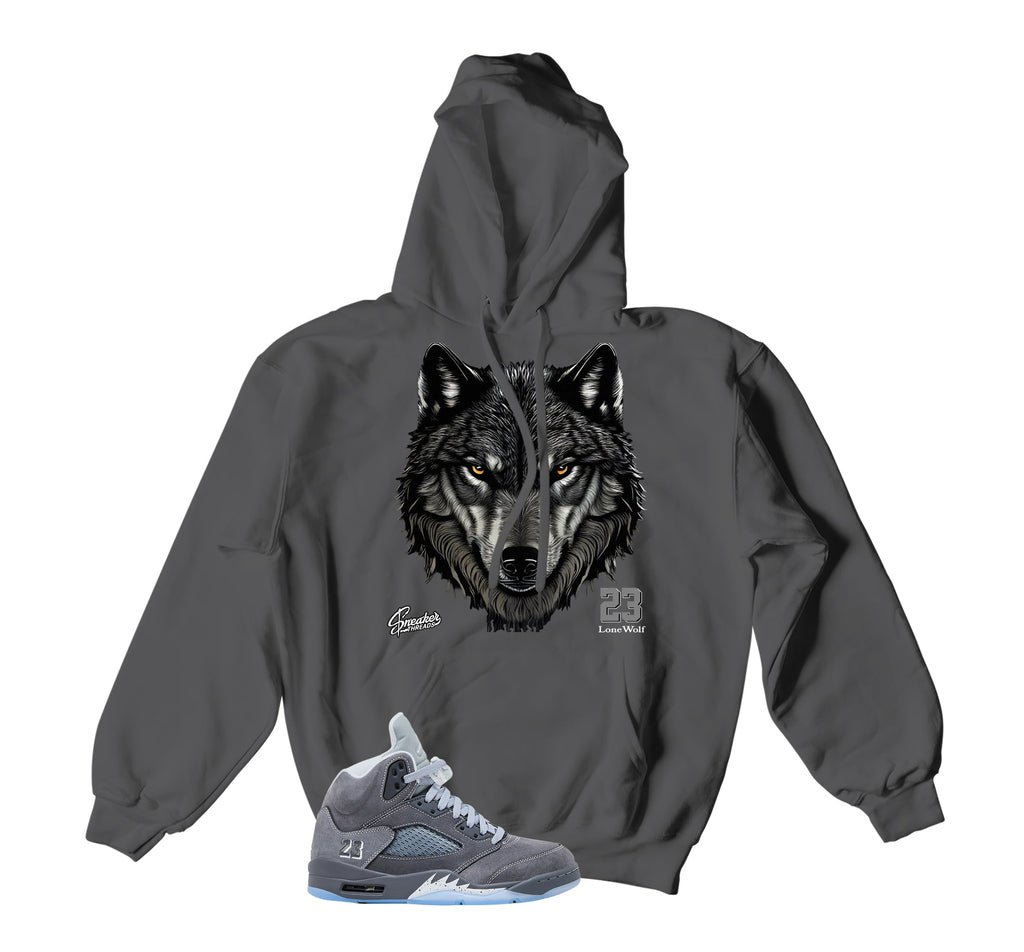 Retro 5 Wolf Grey Fearless Hoody