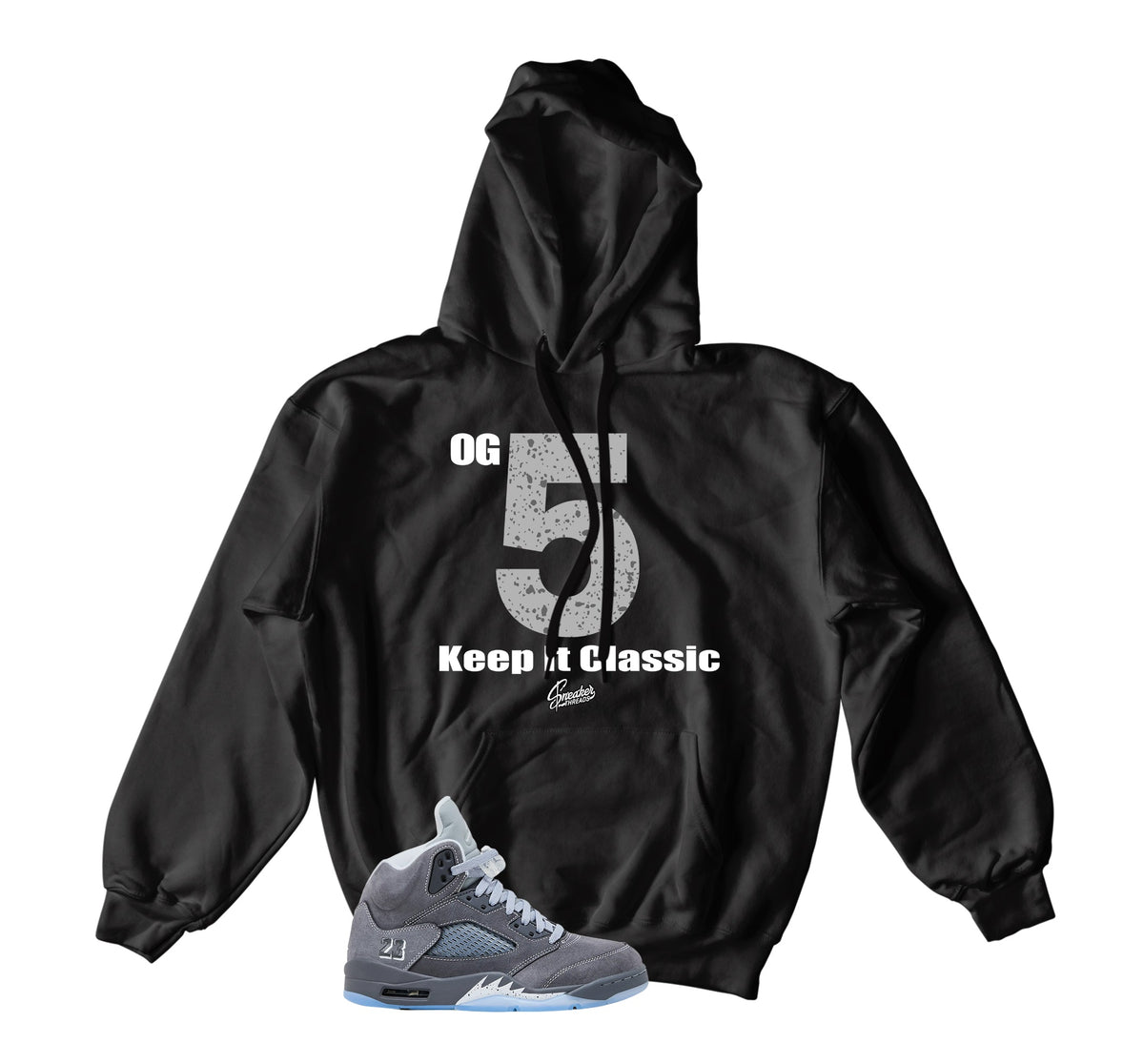 Retro 5 Wolf Grey Keep It Classic Hoody