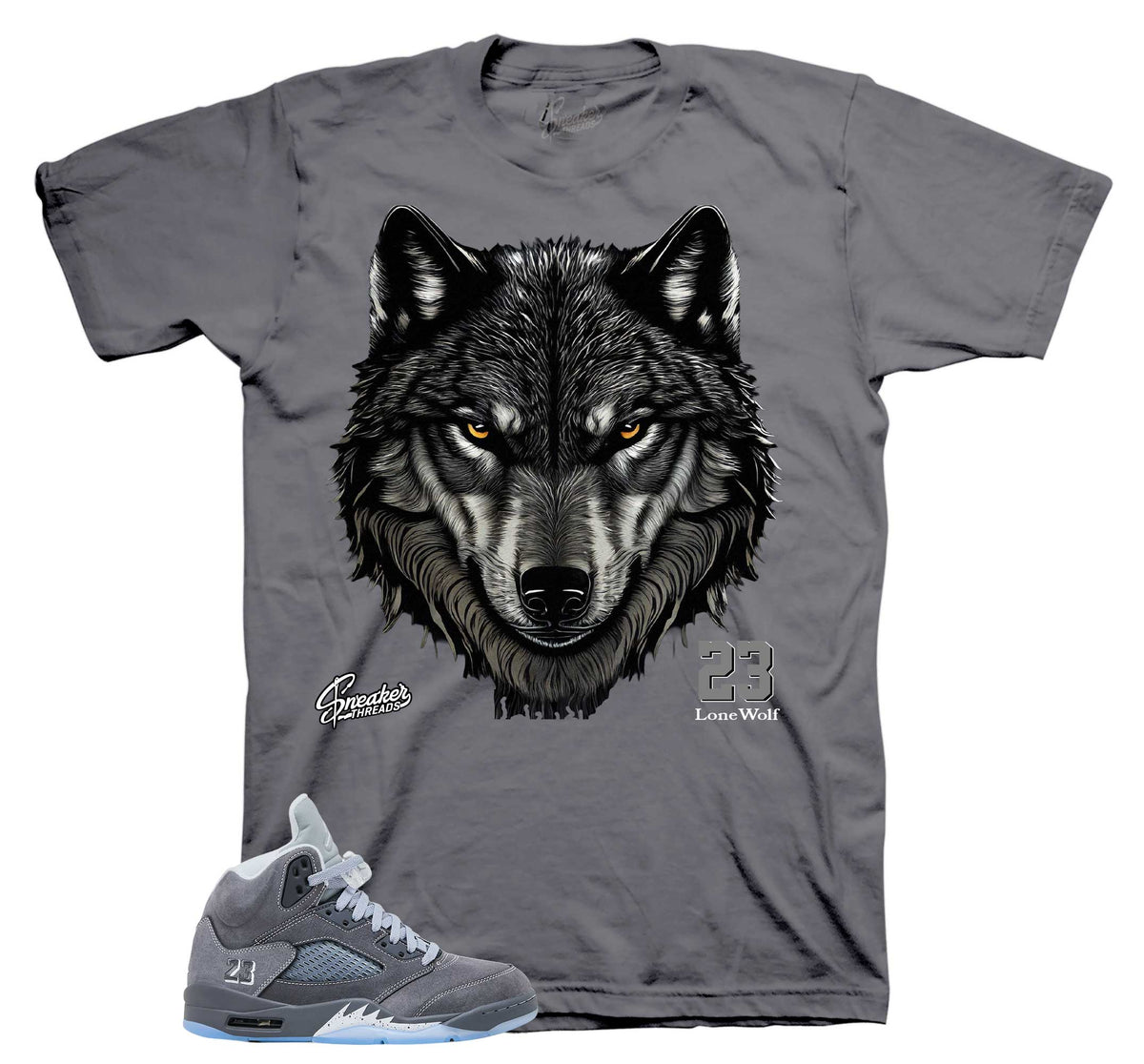 Retro 5 Wolf Grey Fearless Shirt
