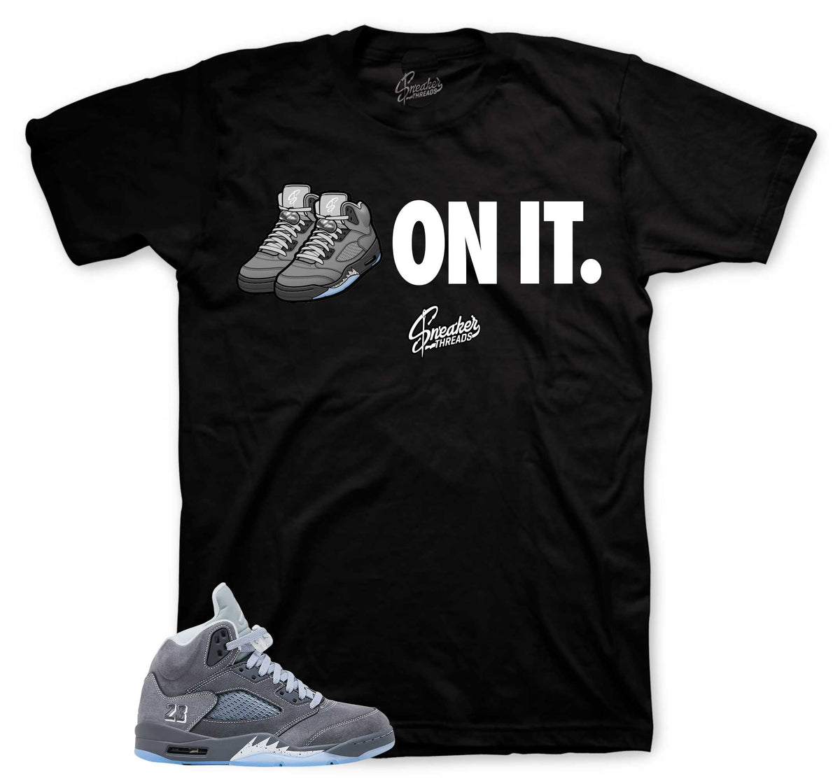 Retro 5 Wolf Grey On It Shirt