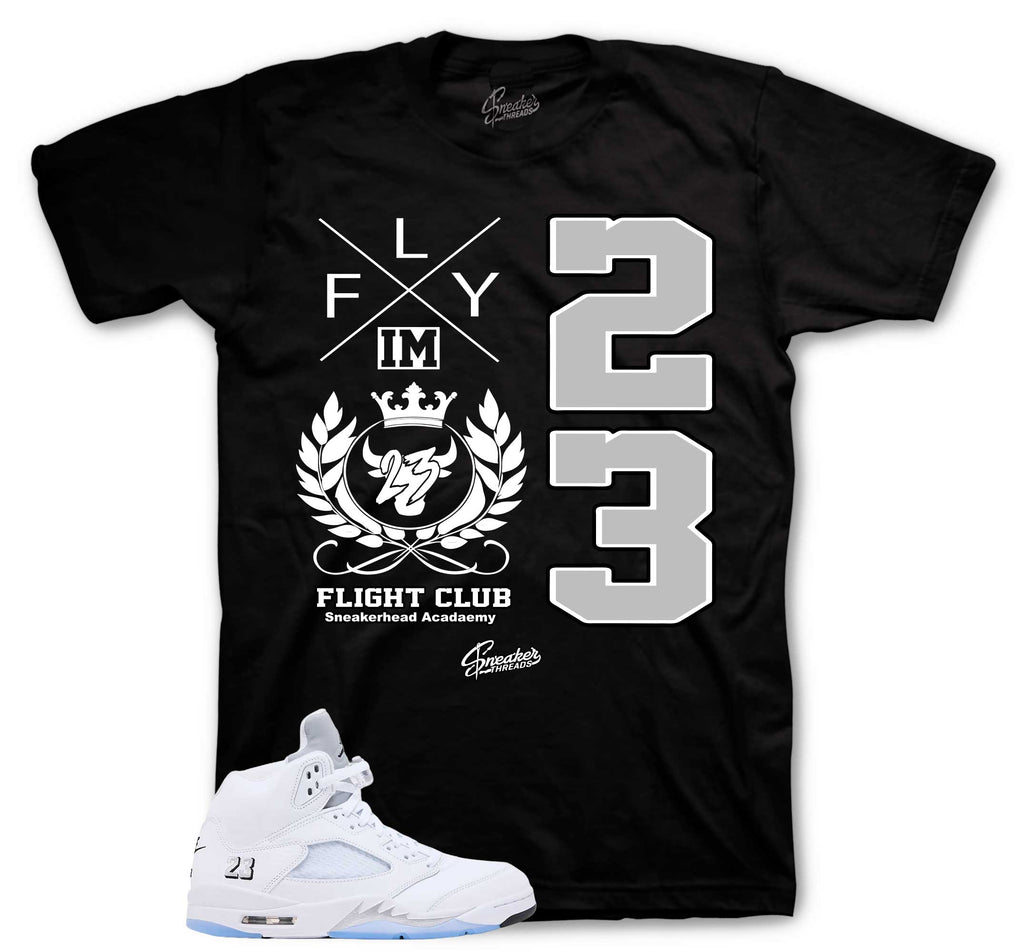 Retro 5 White Metallic Flight Crest Shirt