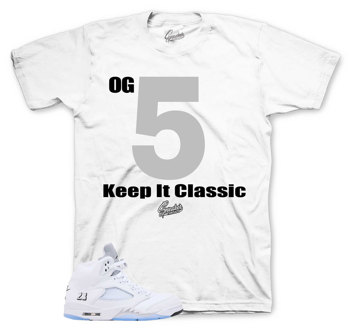 Retro 5 White Metallic Keep It Classic Shirt