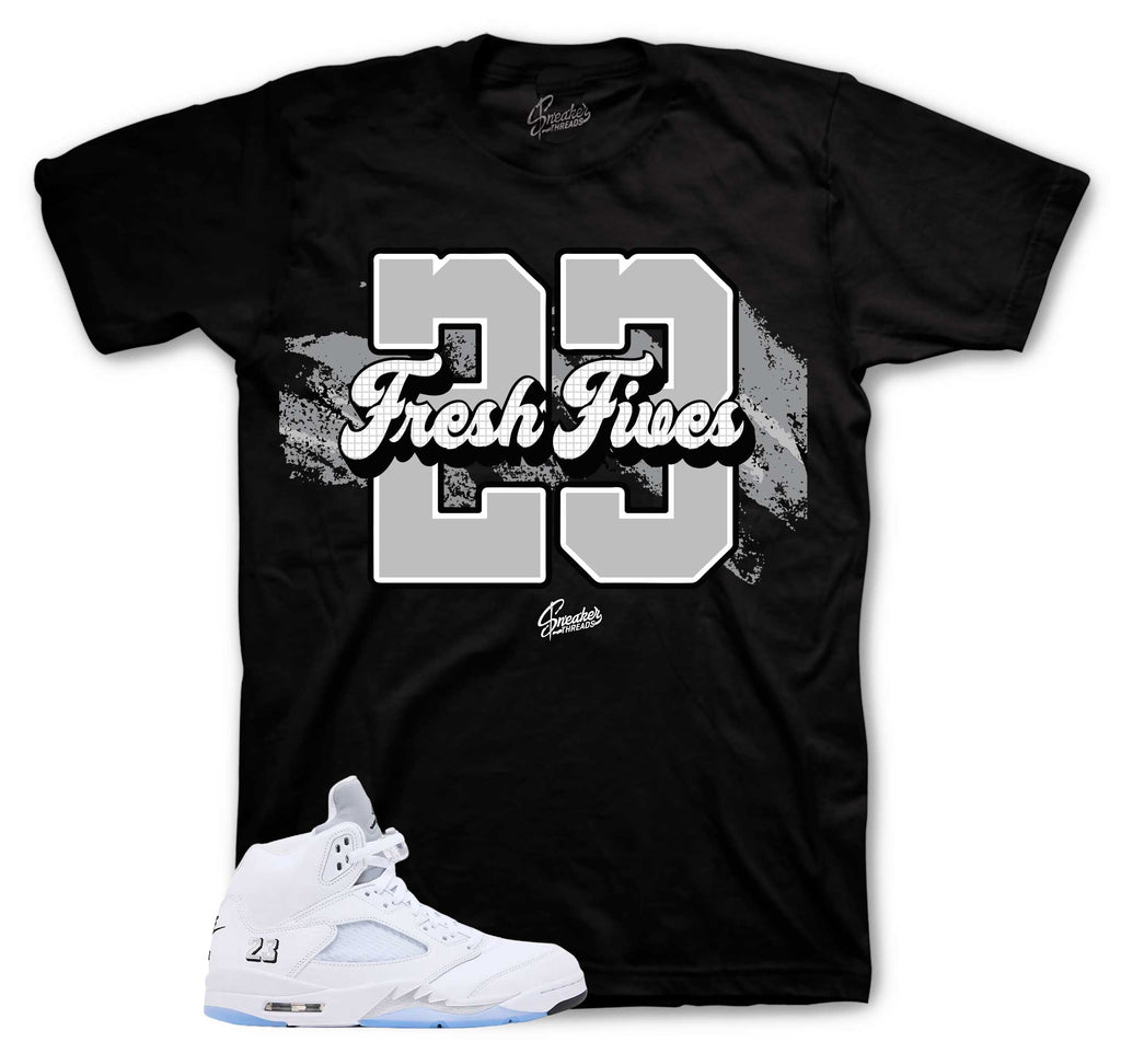 Retro 5 White Metallic Fresh Fives Shirt