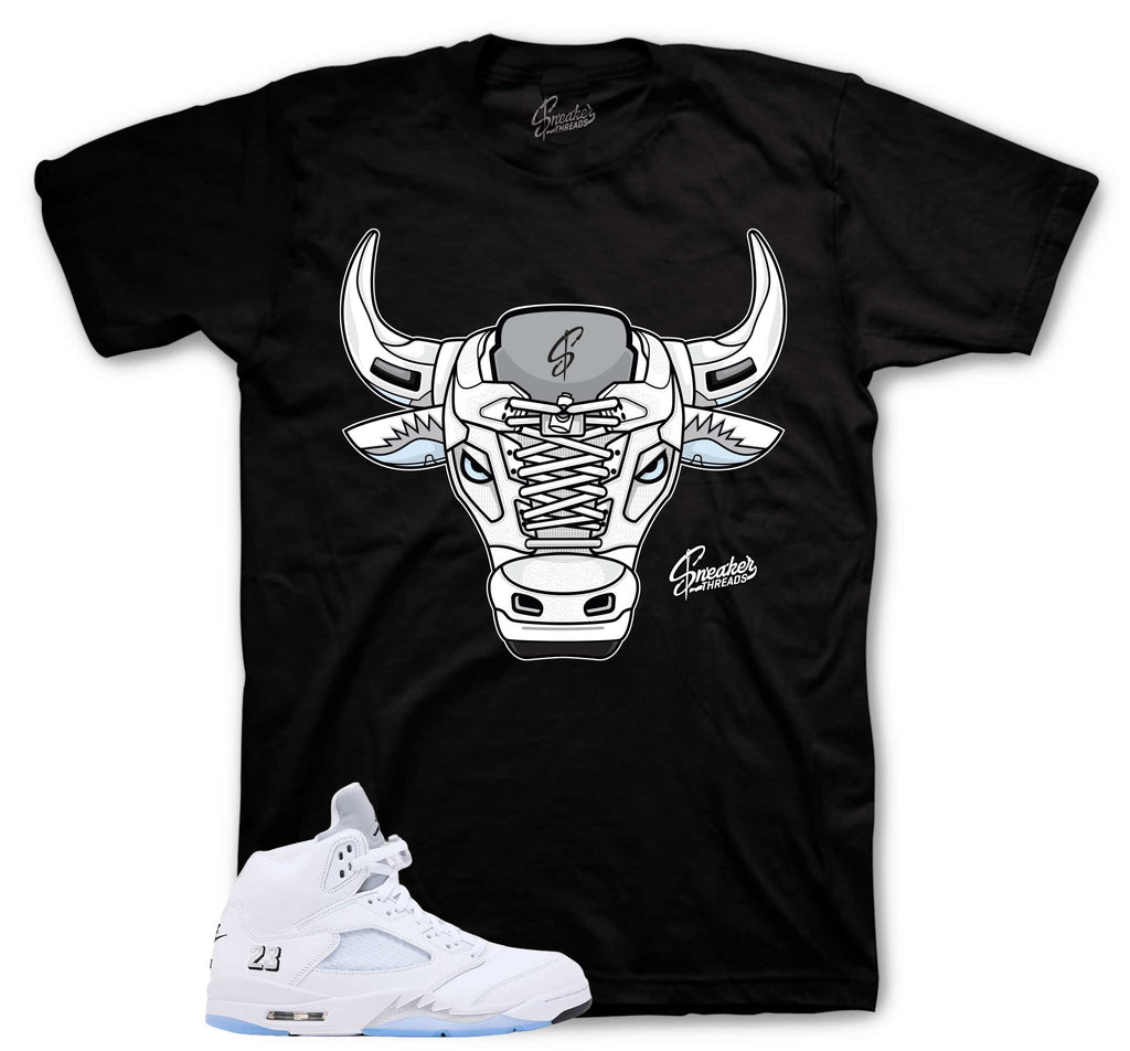 Retro 5 White Metallic War Bully Shirt