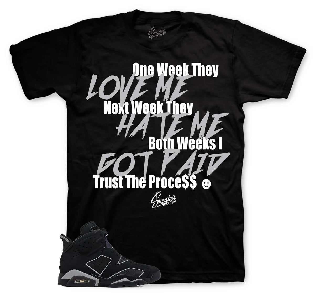 Retro 6 Cap & Gown Trust The Process Shirt