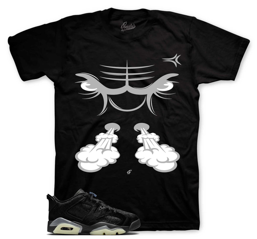 Retro 6 Low Blackout Raging Face Shirt