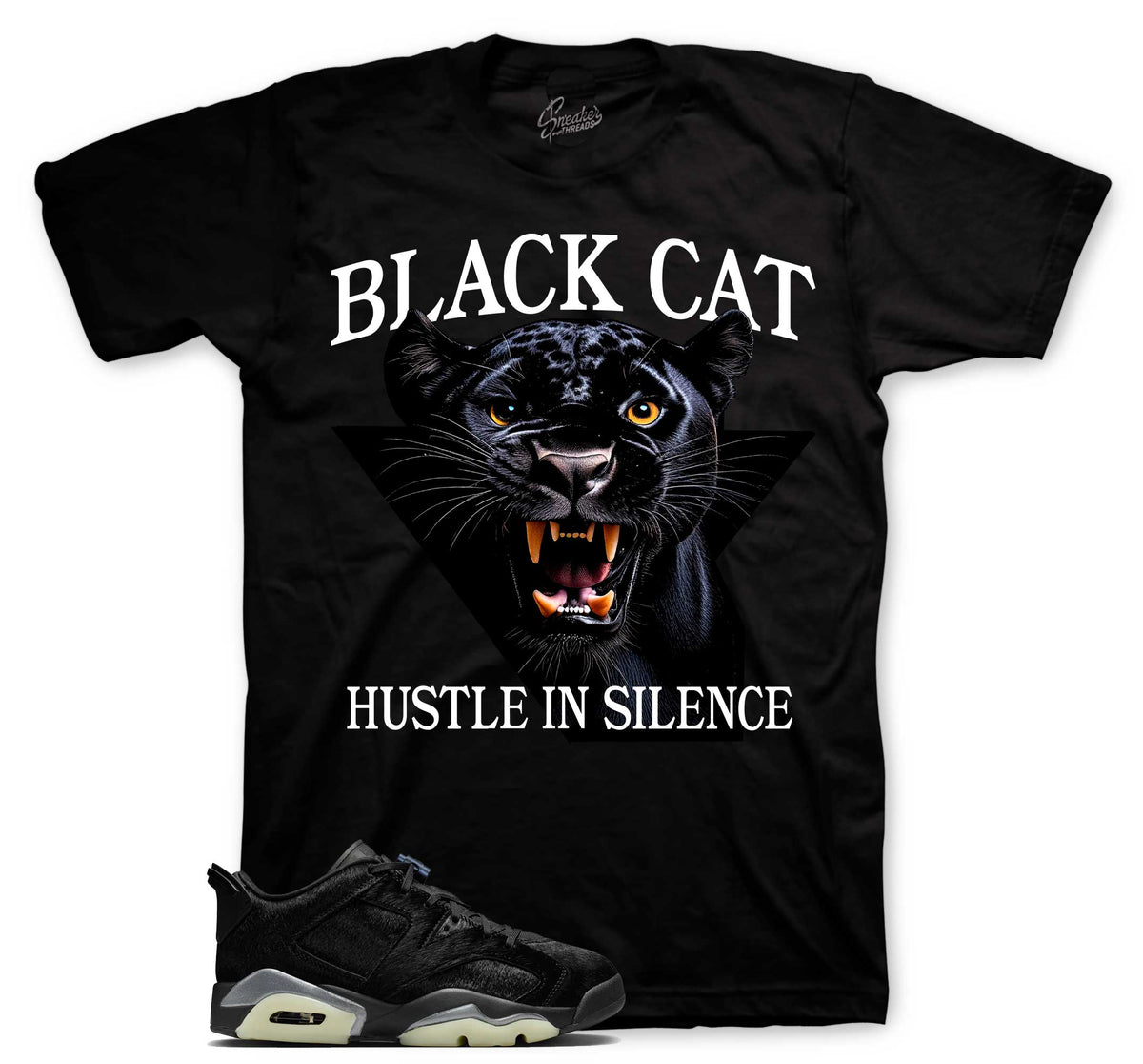 Retro 6 Low Blackout Hustle In Silence Shirt