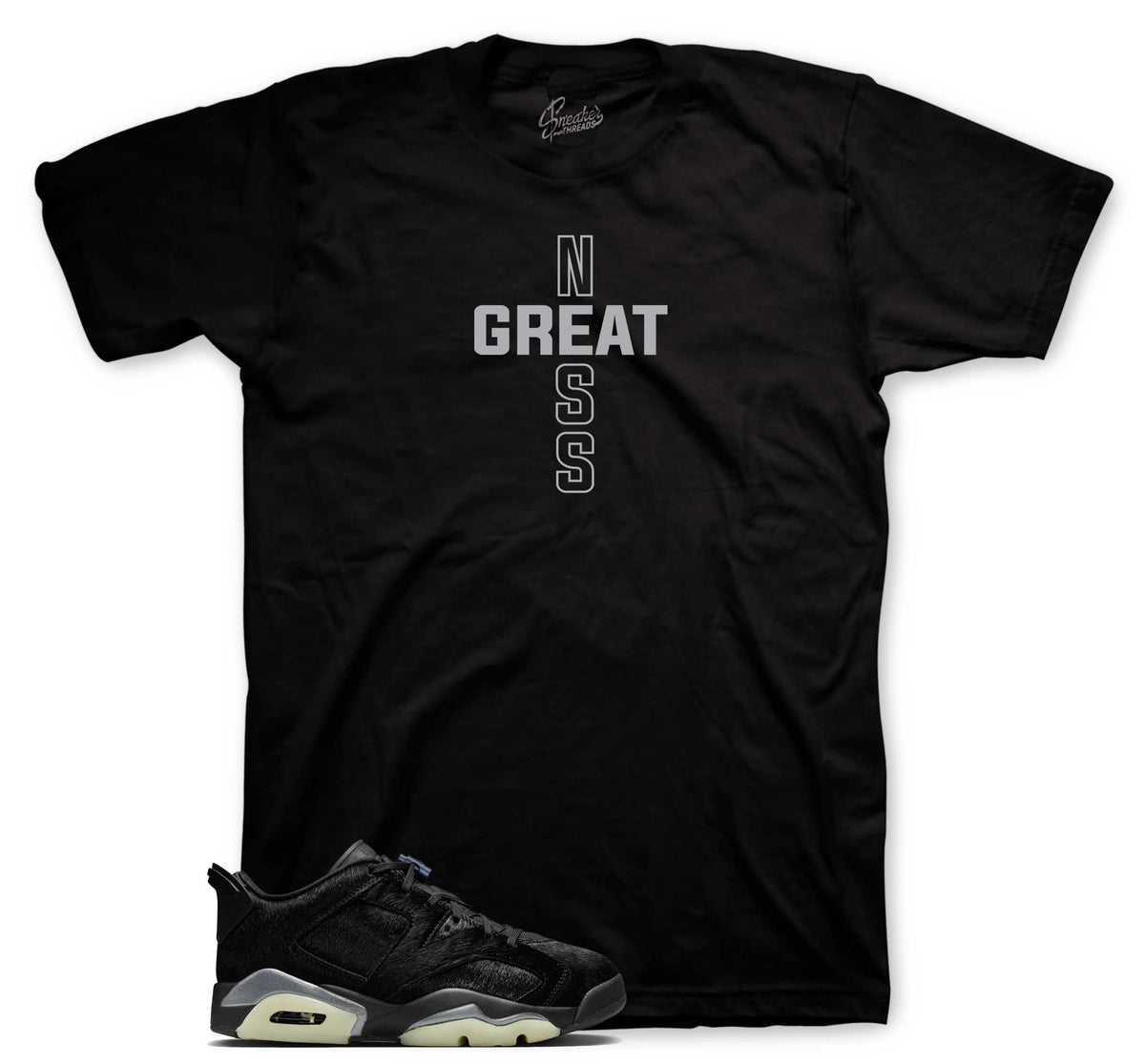 Retro 6 Low Blackout Greatness Cross Shirt