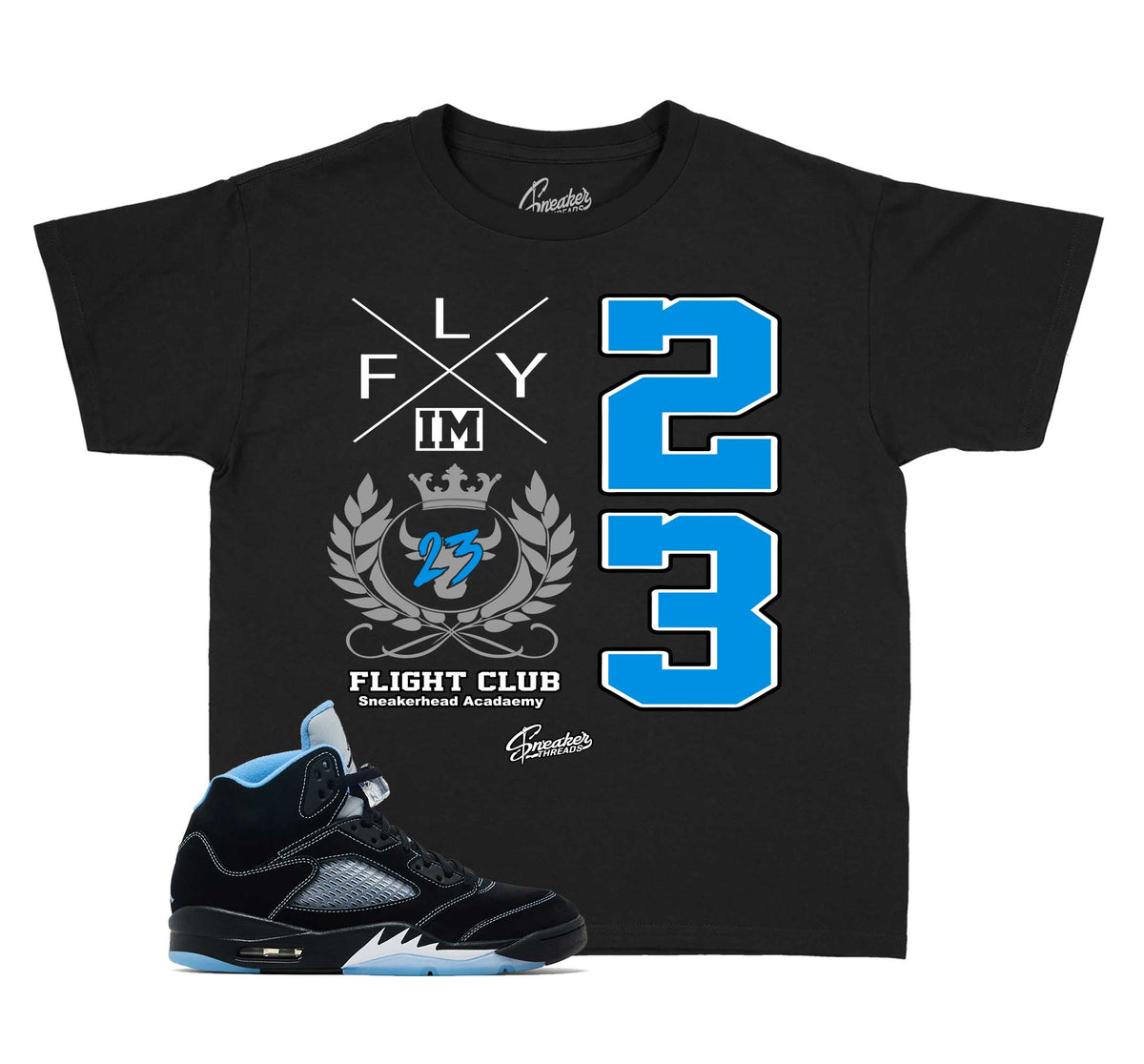 Kids - Black Carolina 5 Flight Crest Shirt