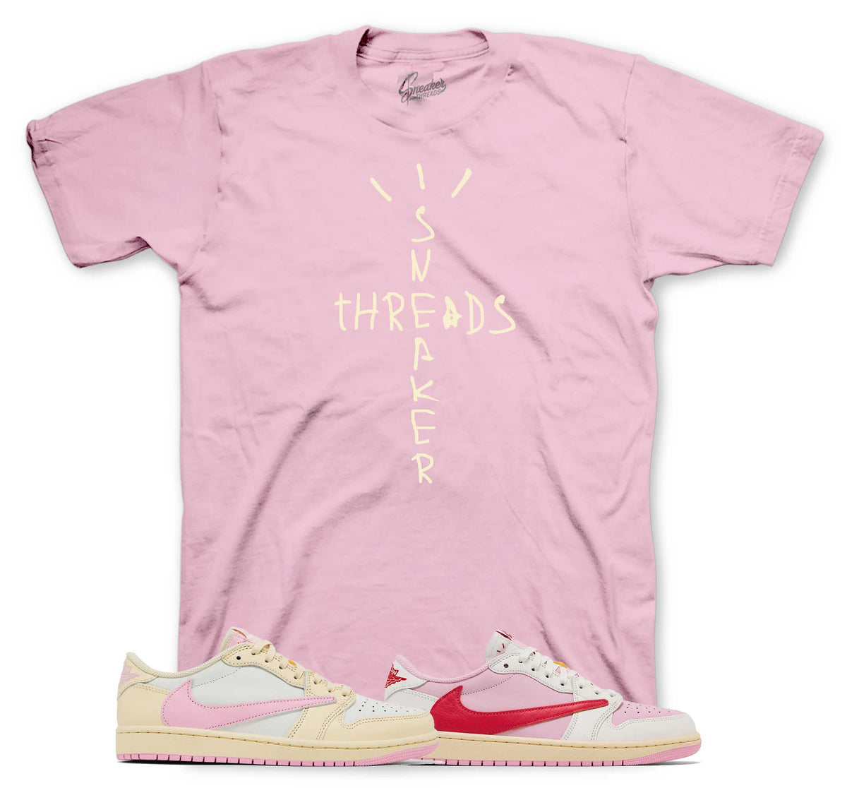 Retro 1 Travis Scott Shy Pink Scribble Shirt