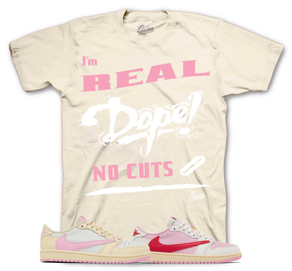 Retro 1 Travis Scott Shy Pink No Cuts Shirt