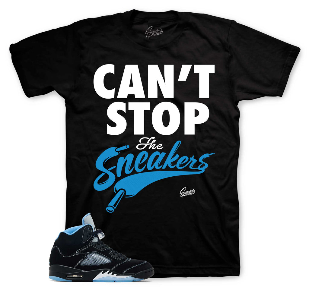 Retro 5 Black Carolina Can't Stop Shirt