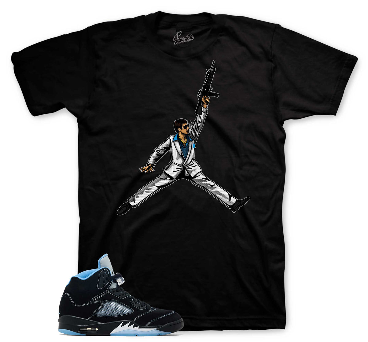 Retro 5 Black Carolina Air Tony Shirt