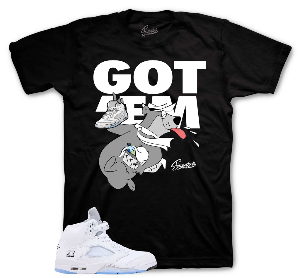 Retro 5 White Metallic Finessed Shirt