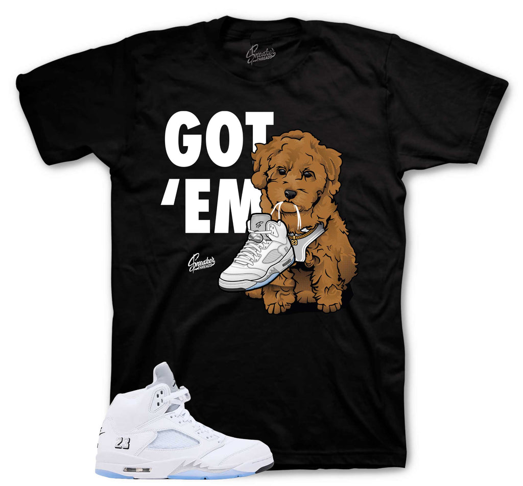 Retro 5 White Metallic Got Em Shirt