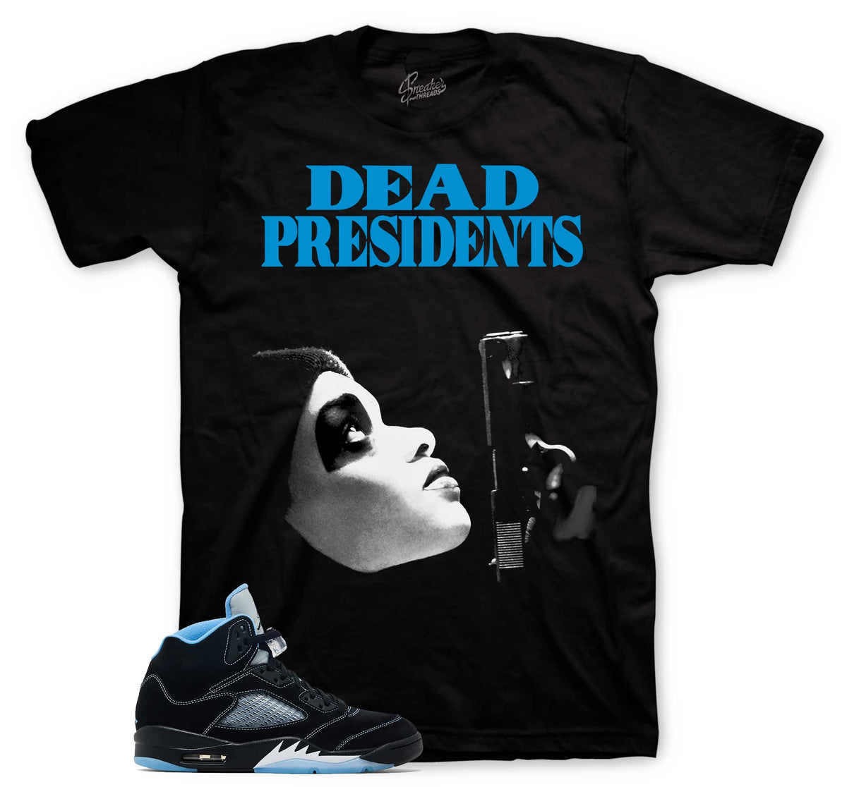 Retro 5 Black Carolina Dead Pres Shirt