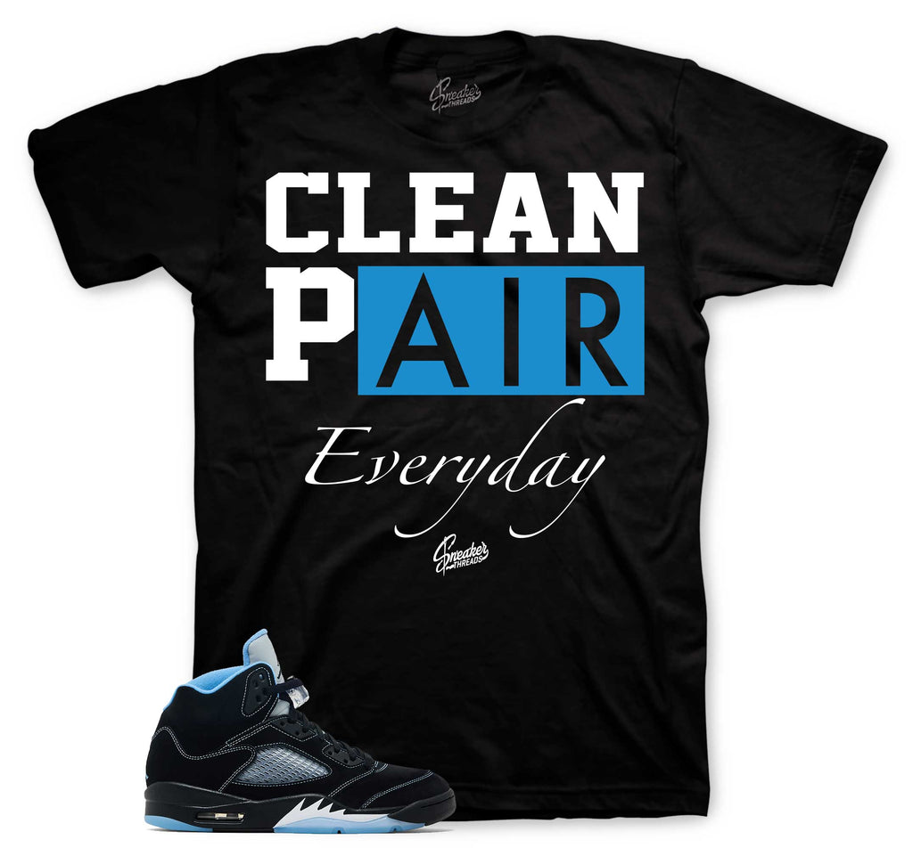 Retro 5 Black Carolina Clean Pair Shirt