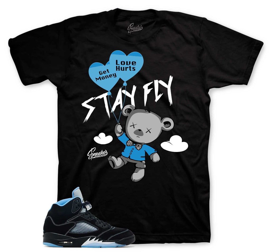 Retro 5 Black Carolina Money Over Love Shirt