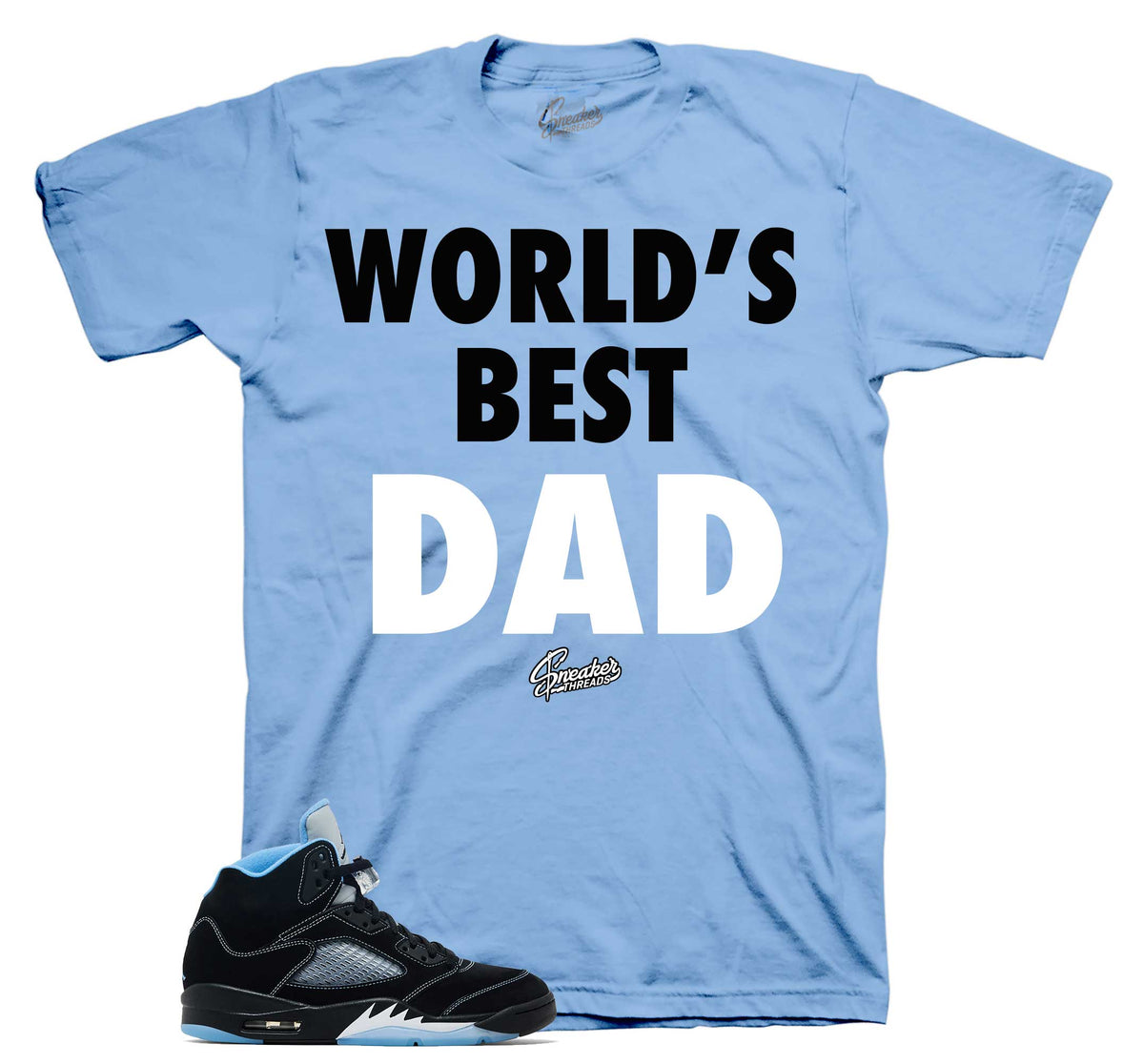 Retro 5 Black Carolina Worlds Best Dad Shirt