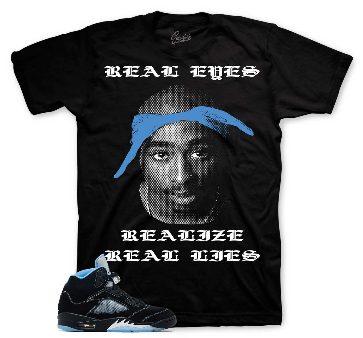 Retro 5 Black Carolina Real Eyes Shirt